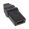 InLine HDMI-adapter Type-A bus / Type-D stekker draaibaar verguld 17690L