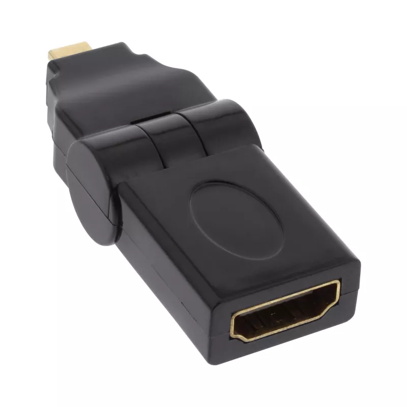 InLine HDMI-adapter Type-A bus / Type-D stekker draaibaar verguld 17690L