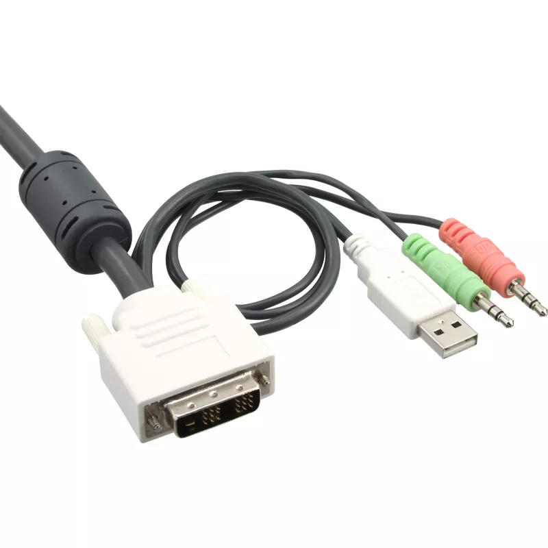 InLine KVM-switch 2 poorten DVI-D USB met audio