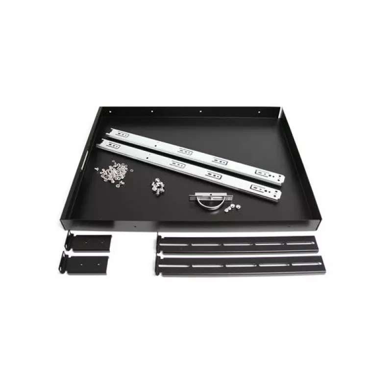 StarTech.com 1U uitschuifbare serverrack-toetsenbordlade, 55 lbs (25 kg), 22 inch (55 cm) diepe stalen uitschuif voor 19-inch AV-, netwerkapparatuurrack