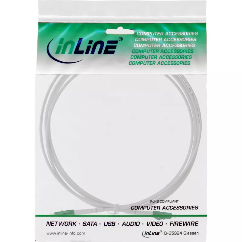 InLine glasvezel-simplexkabel, FTTH, LC/APC8° naar LC/APC8° 9/125µm OS2 20m