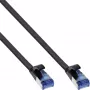InLine patchkabel plat, U/FTP, Cat.6A, TPE halogeenvrij, zwart, 7,5 m