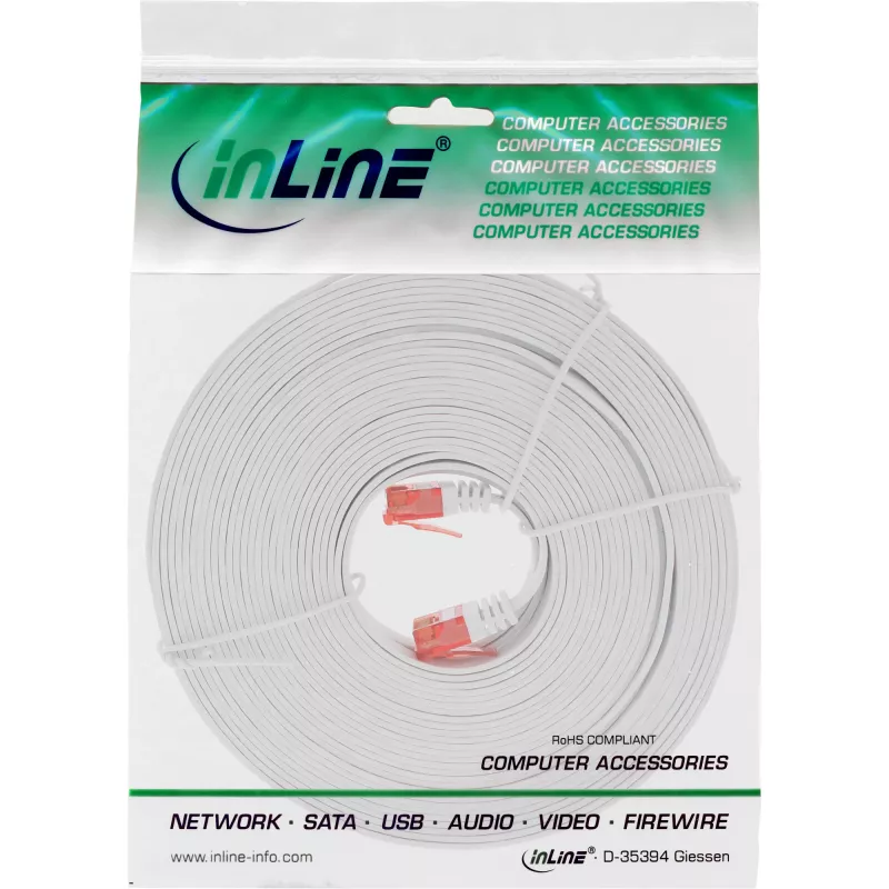 InLine platte ultraplatte patchkabel U/UTP Cat.6 gigabitgeschikt wit 5 m