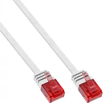 InLine platte ultraslim patchkabel U/UTP Cat.6 gigabit-geschikt wit 1m