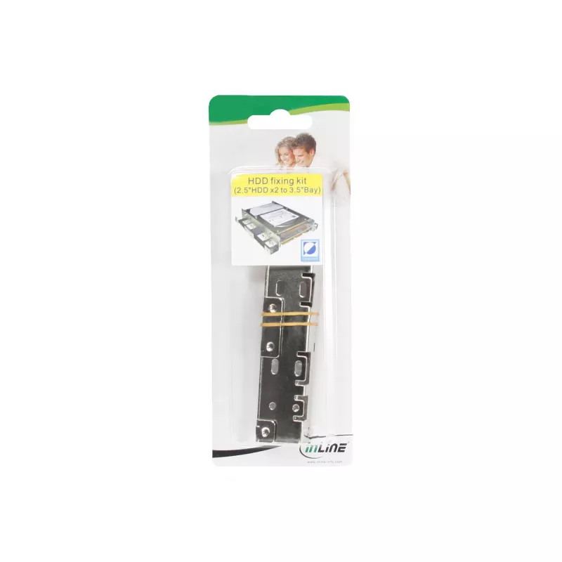 InLine twee 2,5-inch HDD-/SSD- naar 3,5-inch inbouwraamkit alleen houder en schroeven