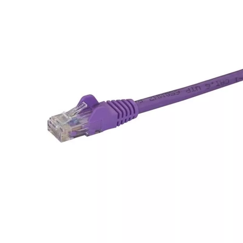 StarTech.com N6PATC1MPL Cat6 Ethernet-patchkabel met haakvrije stekkers, RJ45 UTP, gigabit, PoE, 24 AWG, trekontlasting, 1 m, paars