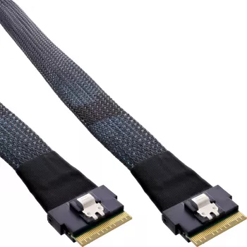 InLine slanke SAS-kabel, SFF-8654 8X naar SFF-8654 8X, 48 Gb/s, 0,5 m