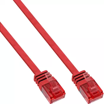 InLine platte ultraslim patchkabel U/UTP Cat.6 gigabit-geschikt rood 3m