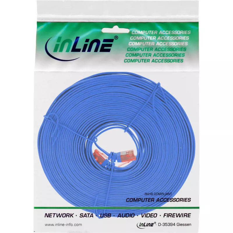 InLine platte ultraslim patchkabel U/UTP Cat.6 gigabit-geschikt blauw 5m