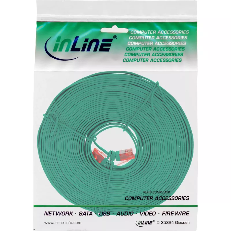 InLine platte ultraslim patchkabel U/UTP Cat.6 gigabit-geschikt groen 5m