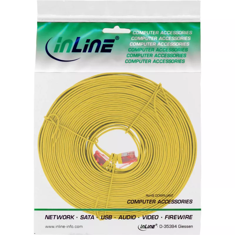 InLine platte ultraslim patchkabel U/UTP Cat.6 gigabit-geschikt geel 7 m