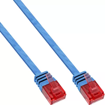InLine platte ultraplatte patchkabel U/UTP Cat.6 gigabit-geschikt blauw 15 m