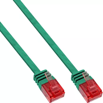InLine platte, ultradunne patchkabel U/UTP Cat.6 gigabit-geschikt, groen, 2 m