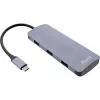 InLine USB 3.2 Gen.2 hub, 4x USB-C + 3x USB-A, PD 100W, aluminium, grijs