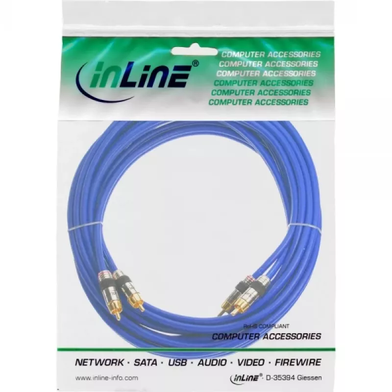 InLine Premium RCA-audiokabel 2x RCA-stekker / stekker verguld 7m