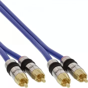 InLine Premium RCA-audiokabel 2x RCA-stekker/stekker verguld 25 m