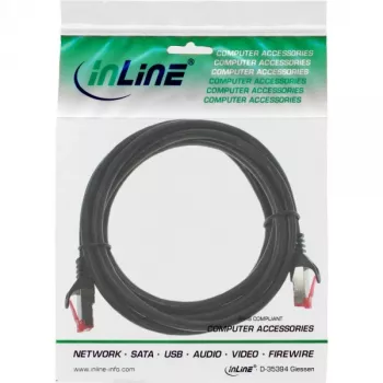 InLine patchkabel S/FTP PiMF Cat.6 250MHz PVC koper zwart 25m