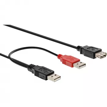 USB 2.0 Y-kabel 2x Type-A-stekker/bus InLine 34510Z 0,2m