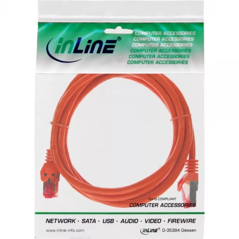InLine patchkabel S/FTP PiMF Cat.6 250MHz PVC koper oranje 25m