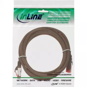 InLine patchkabel S/FTP PiMF Cat.6 250MHz PVC koper bruin 25m