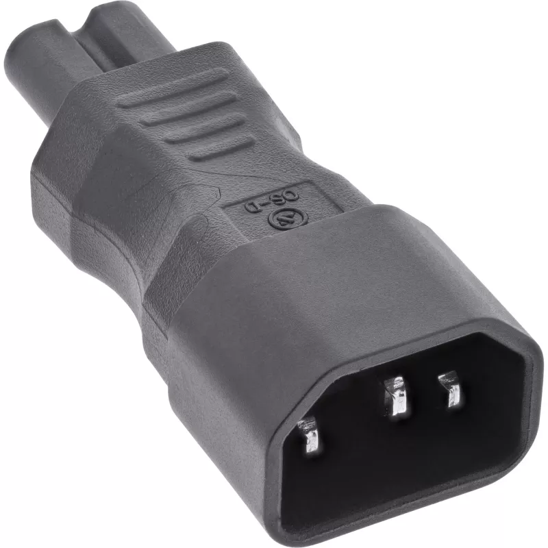 InLine netadapter IEC 60320 C14 naar C7, 3-polige IEC-ingang naar 2-polig