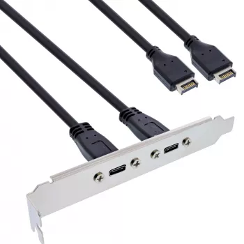 InLine slotbeugel USB-C naar USB 3.2 frontpaneel Key-A intern, 0,5 m