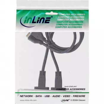 InLine slotbeugel USB-C naar USB 3.2 frontpaneel Key-A intern, 0,5 m