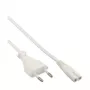 InLine stroomkabel, Euro male / Euro8 male, wit, 1,5 m