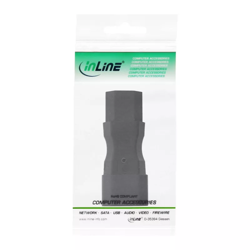 InLine netadapter IEC 60320 C14 naar C13, 3-polig, koudapparaatstekker