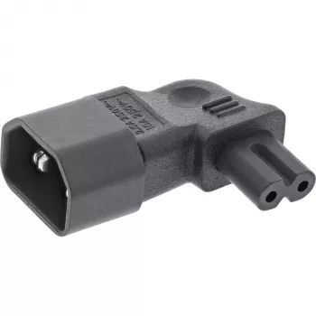InLine stroomadapter IEC 60320 C14 / C7, links/rechts haaks, 3-polig naar 2-polig