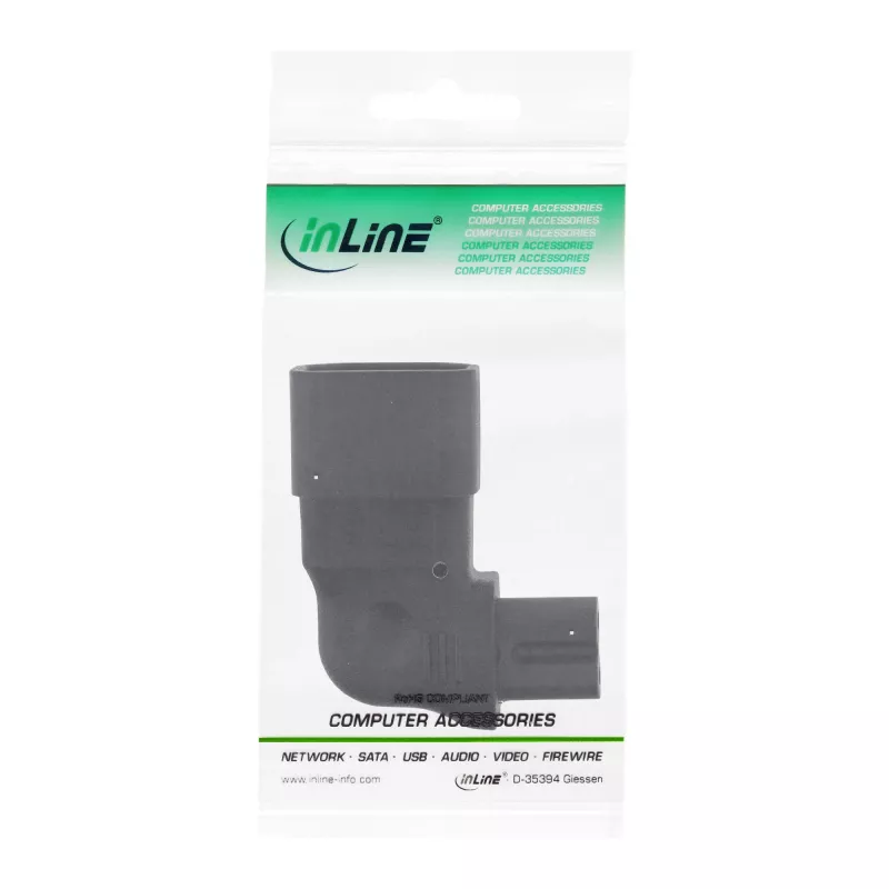 InLine stroomadapter IEC 60320 C14 / C7, links/rechts haaks, 3-polig naar 2-polig