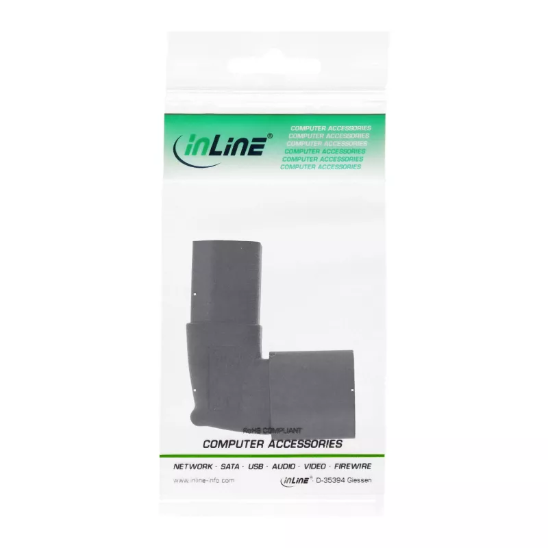 InLine netadapter IEC 60320 C14/C13, omhoog/omlaag haaks, 3-polig. IEC-apparaat