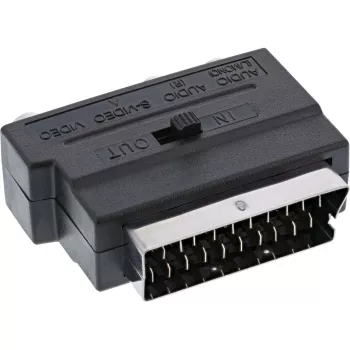 InLine scart-adapter scart-stekker / 3x RCA en S-VHS video in-/uitgang