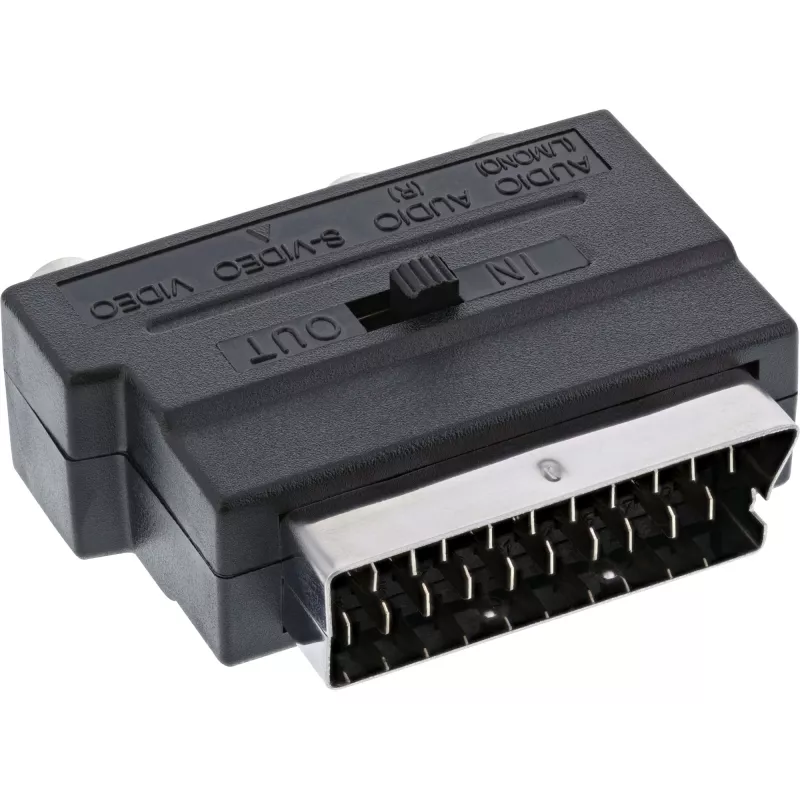 InLine scart-adapter scart-stekker / 3x RCA en S-VHS video in-/uitgang