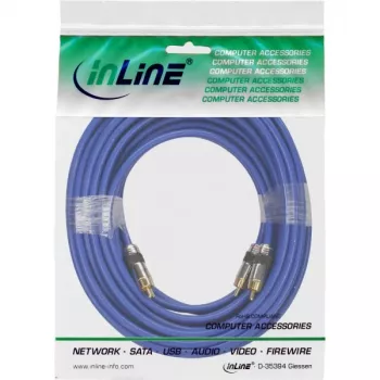 InLine Premium RCA-audiokabel 2x RCA-stekker / stekker verguld 10 m
