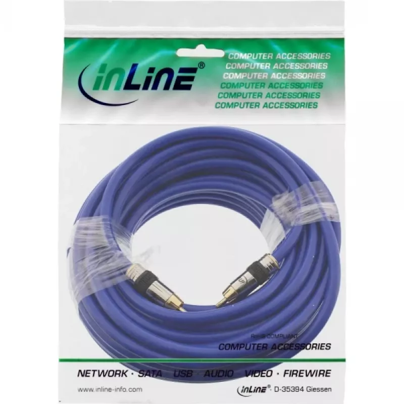 InLine Premium RCA video & digitaal-audiokabel RCA-stekker / stekker verguld 20m