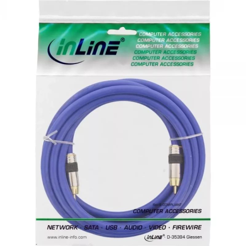 InLine Premium RCA video- en digitaal-audiokabel RCA-stekker / stekker verguld 3 m