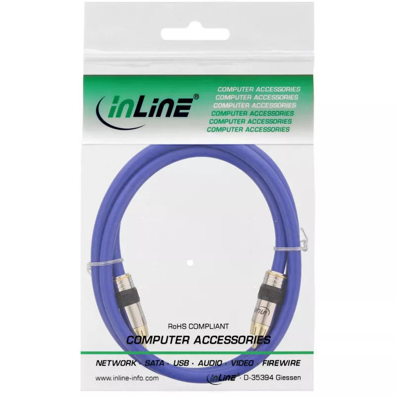 InLine Premium RCA video & digitaal-audiokabel RCA-stekker / stekker verguld 5m