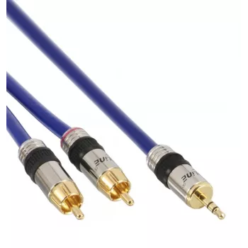 InLine audiokabel Premium 2x cinch-stekker / 3,5 mm jackstekker verguld 10 m