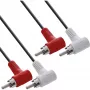 InLine audiokabel 2x cinch M/M haaks 1,2m zwart 89929 Intos