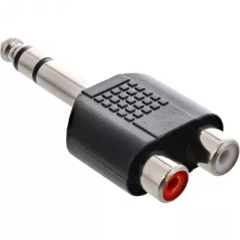 Audio-adapter 6,3 mm jackstekker stereo / 2x cinch-bus InLine 99323