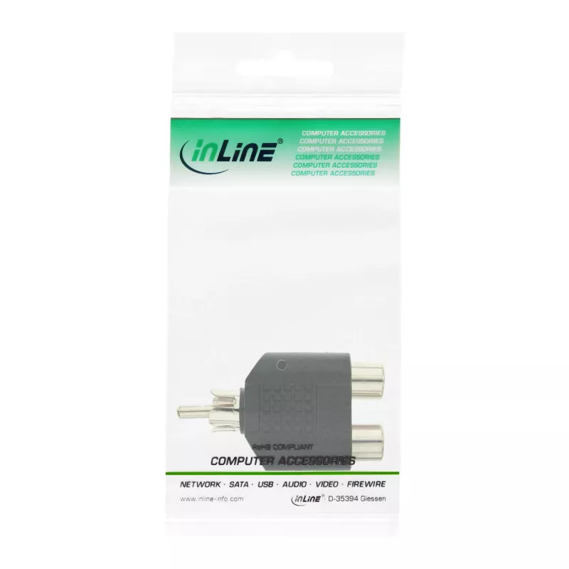 InLine audio-adapter cinch-stekker / 2x cinch-bus 99310