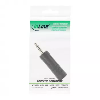 InLine audio-adapter 3,5-mm-stekker / 6,3-mm-jackbus stereo