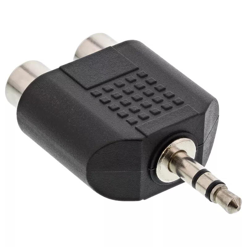 Audio-adapter 3,5 mm stekker / 2x cinch-bus stereo InLine 99302