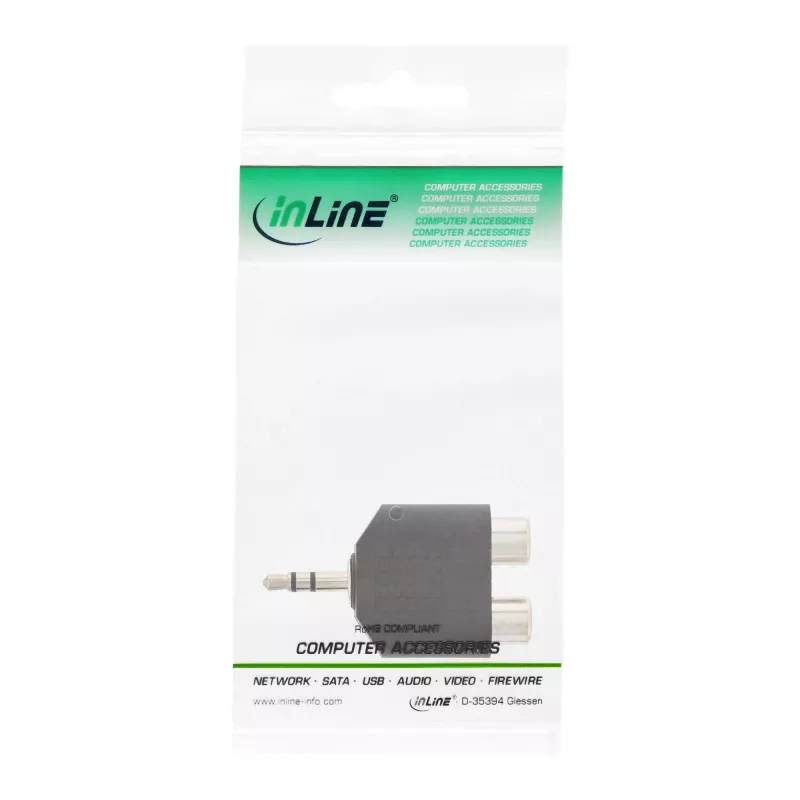 Audio-adapter 3,5 mm stekker / 2x cinch-bus stereo InLine 99302