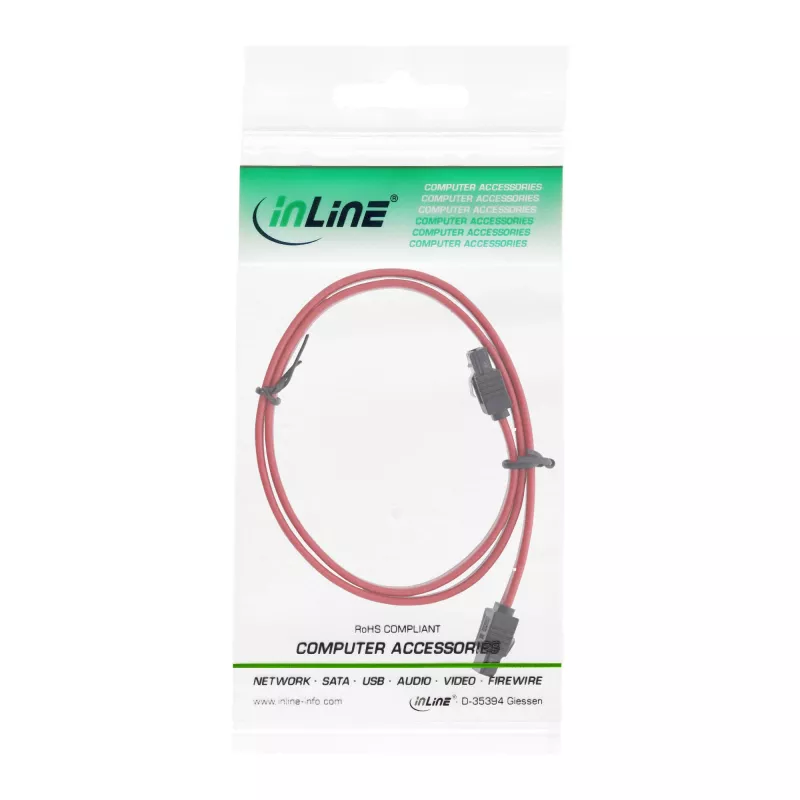 InLine SATA-kabel voor 150 / 300 / 600 S-ATA-verbindingen met vergrendelingen, 0,3 m