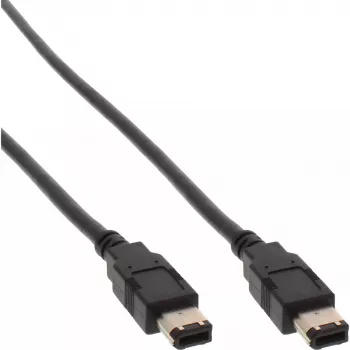 FireWire 400-kabel InLine 34010 10m stekker/stekker zwart
