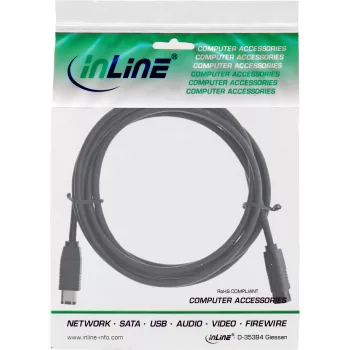 InLine FireWire 400 naar 800 1394b kabel 6 / 9 pin stekker 3m