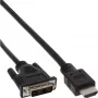 InLine HDMI-DVI-kabel HDMI-stekker / DVI-stekker 18+1 zwart 5m