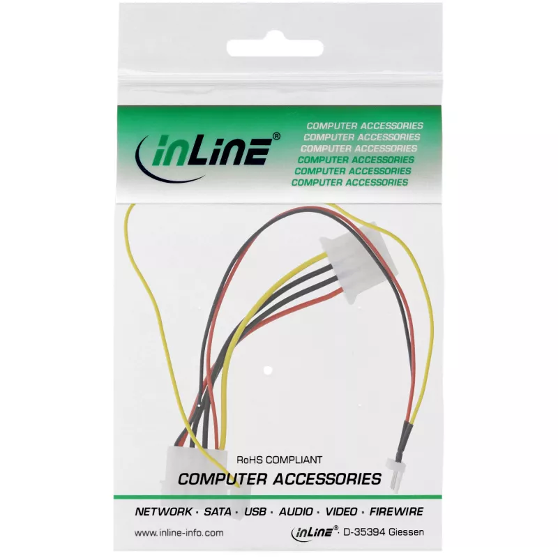 InLine fan adapter kabel 12V / 7V met snelheidssignaal InLine 33007T